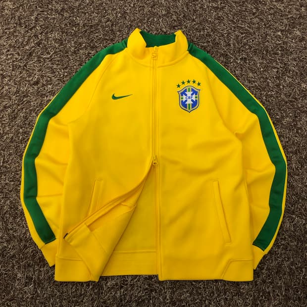 나이키 브라질 국대 옐로우 져지 트랙 자켓