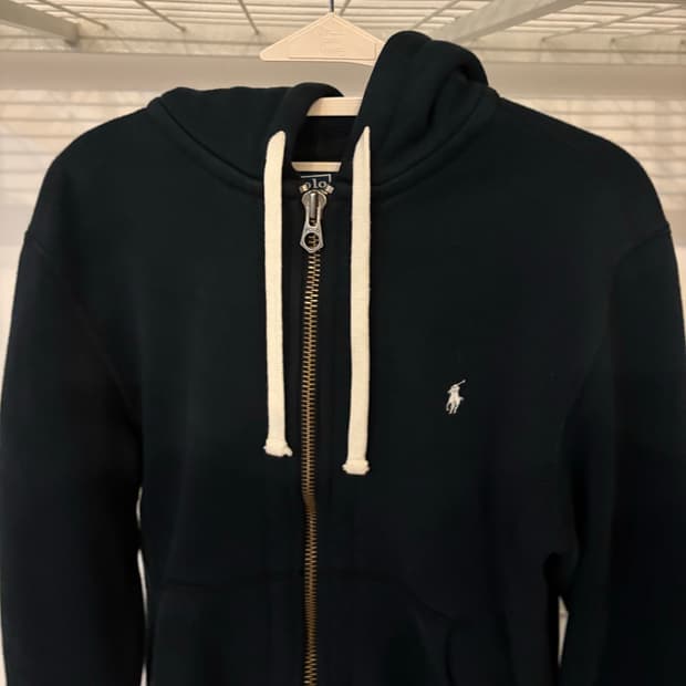폴로 랄프로렌 블랙 써멀 투웨이 후드집업