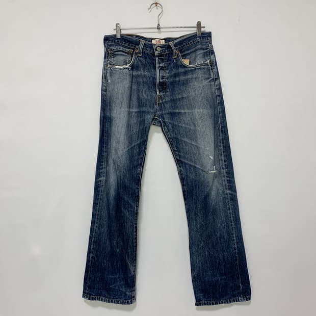 리바이스 501 데님팬츠 데미지 워싱진 청바지 32인치 00s