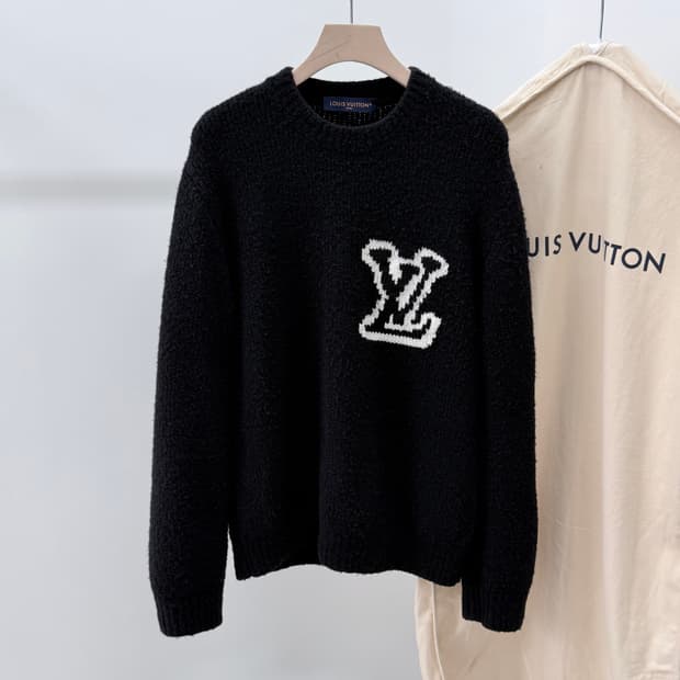 [S+급/L] 루이비통 LV 인타르시아 크루넥 니트 블랙