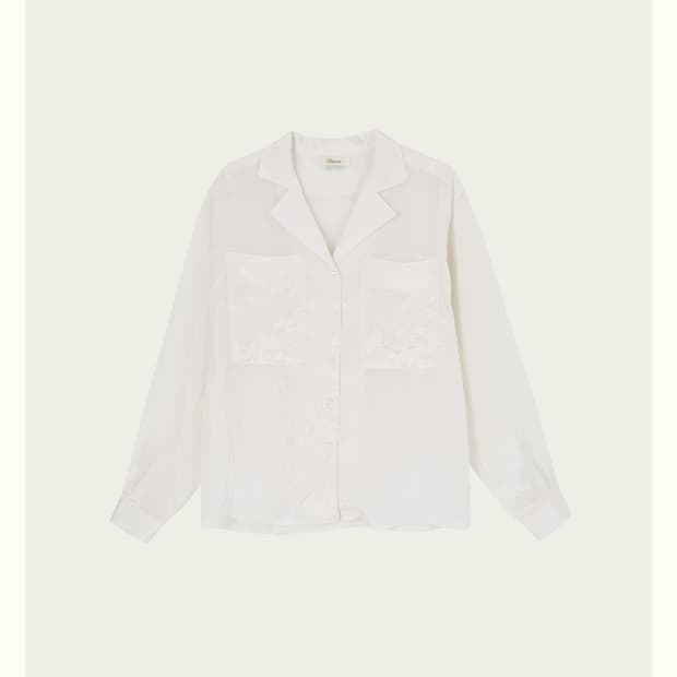 리본빛 메이즈 포켓 블라우스 / 아이보리