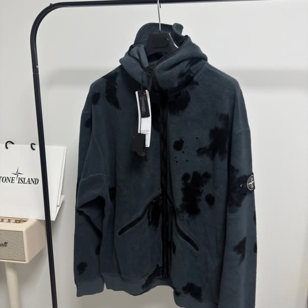 [한정판, 3XL] 스톤아일랜드 핸드 컬러링 가먼트 후리스 플리스 자켓