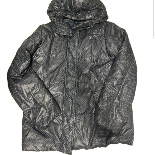 도트 땡땡이 네이비 패딩