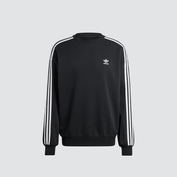 아디다스 오버사이즈 크루 스웨트셔츠 - 블랙 / IZ1829