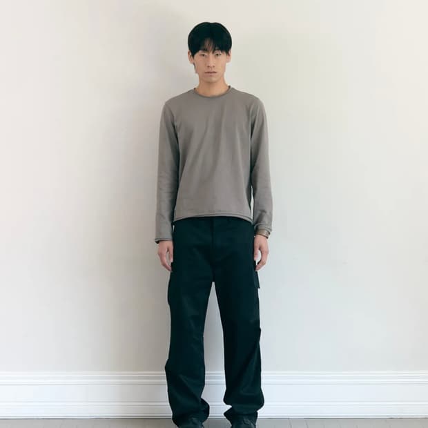 llud Diagonal Line zipper pants (M)