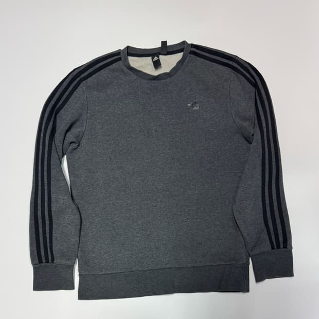 아디다스 파이어버드 삼선 그레이 스웻 기모 맨투맨 L