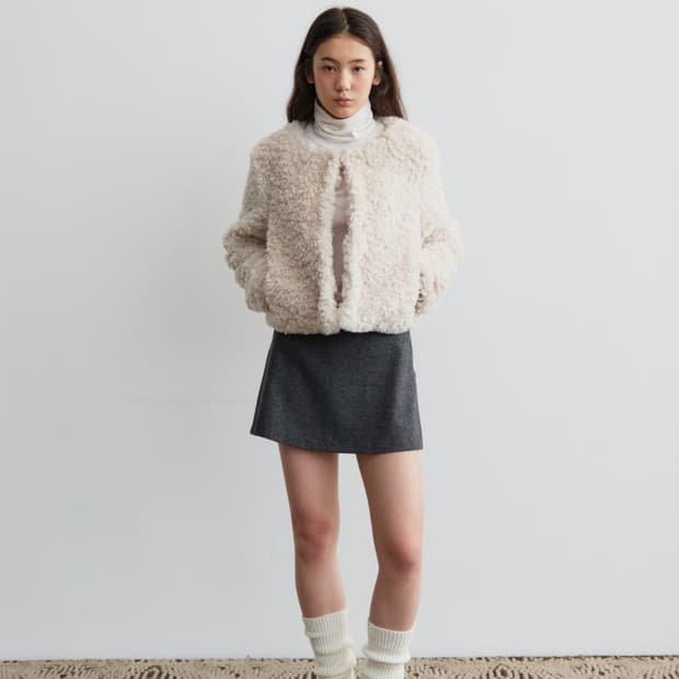 마그넷아카이브 soft fur jacket 소프트 퍼자켓 아이보리