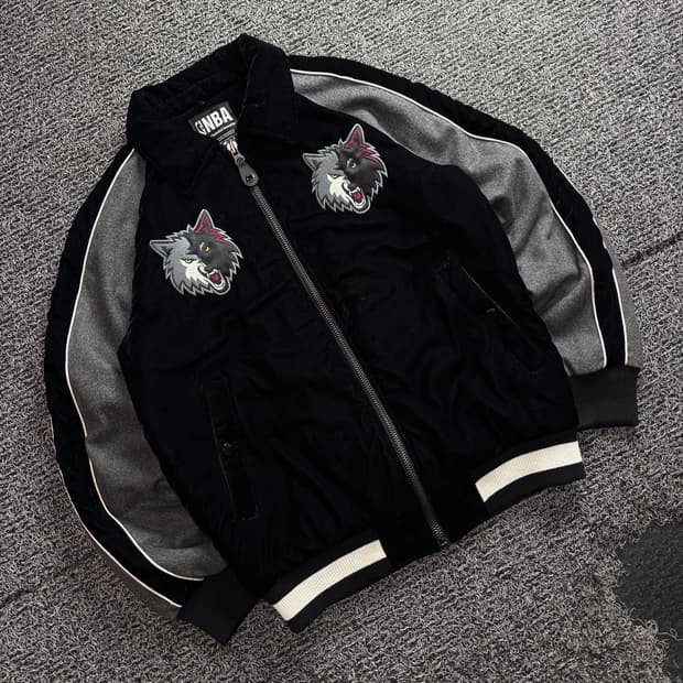NBA 미네소타 팀버울브스 울 벨벳 바시티 자켓 3979 
