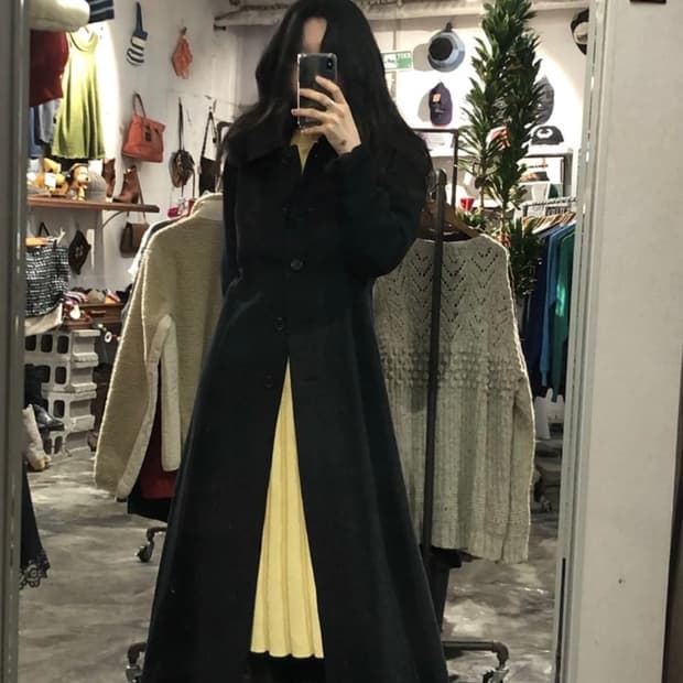 Maggy black long coat