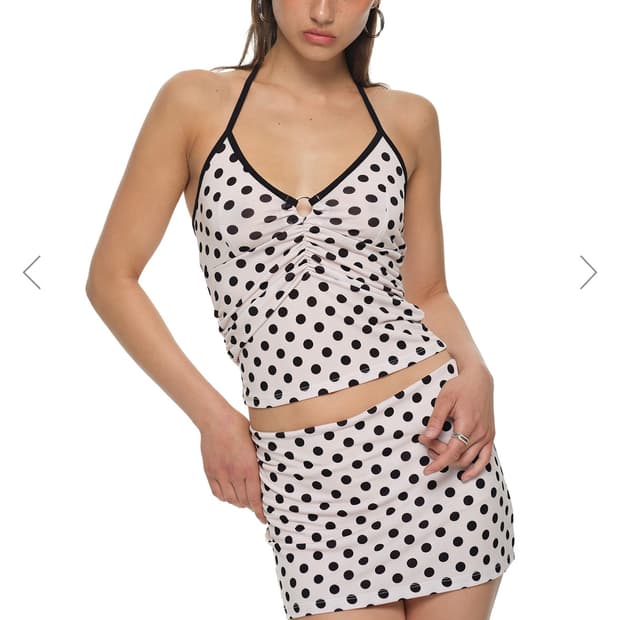 투머치택스 halter o-ring tank top (dot)