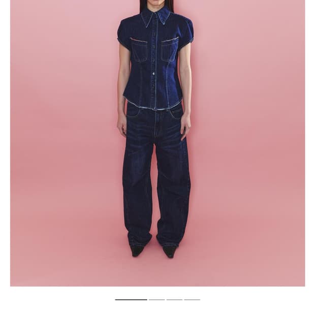 오들리워크샵 indigo wide jeans s사이즈