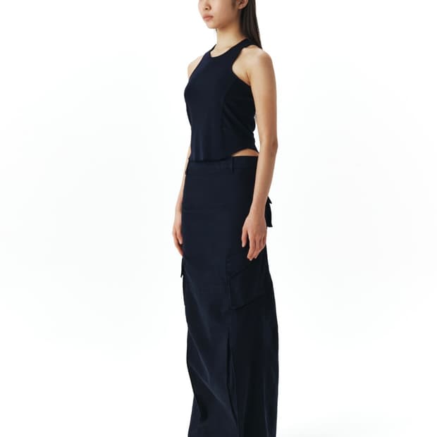 ÉÉ nouvmaree CARGO MAXI SKIRT NAVY