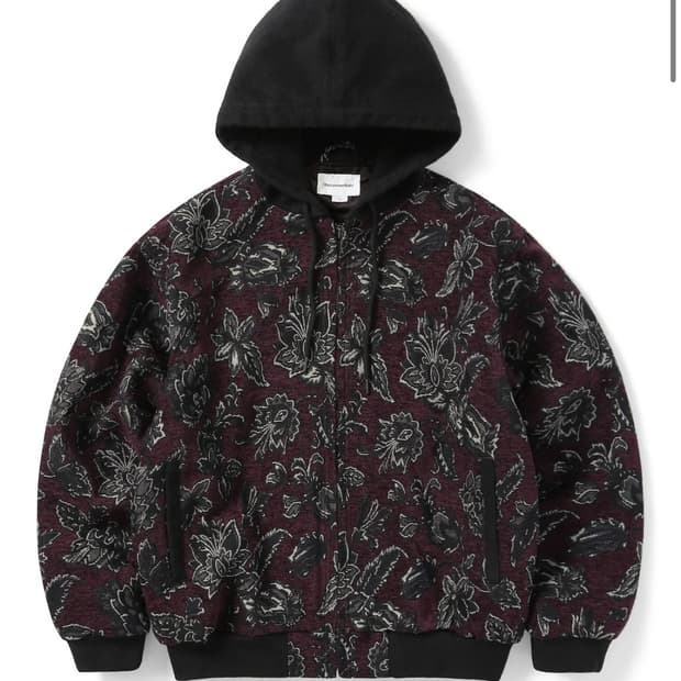 Floral Work Jacket Burgund