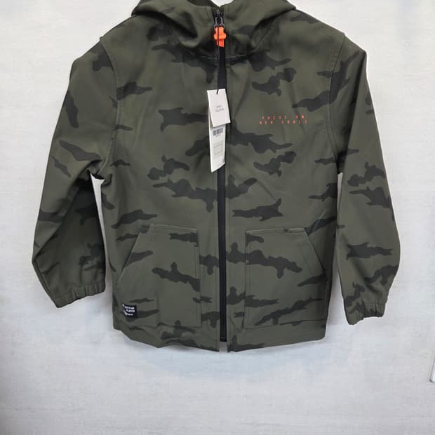 자라 키즈 밀리터리 카모 안감기모 방수 후드자켓 7 122cm