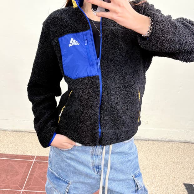 아디다스 리버시블 뽀글 후리스