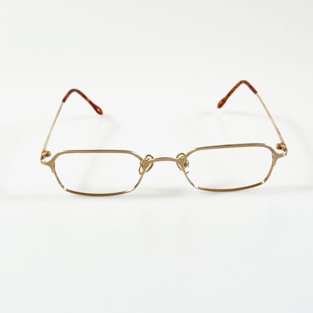 90s MBOZEN 골드 슬림 스퀘어 빈티지 안경