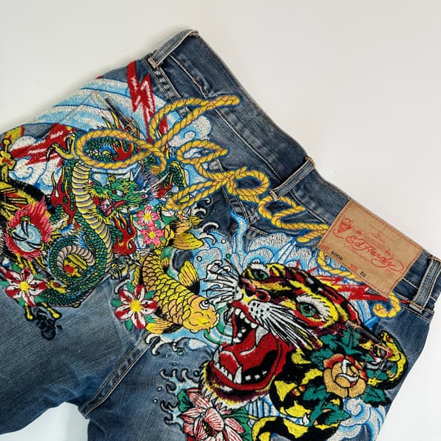 Y2K 에드하디 by Christian Audigier Japan 데님 