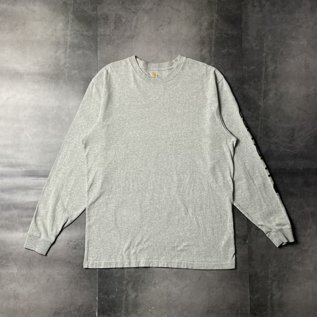 CARHARTT 칼하트 빈티지 그레이 그래픽 긴팔 티셔츠 A00890