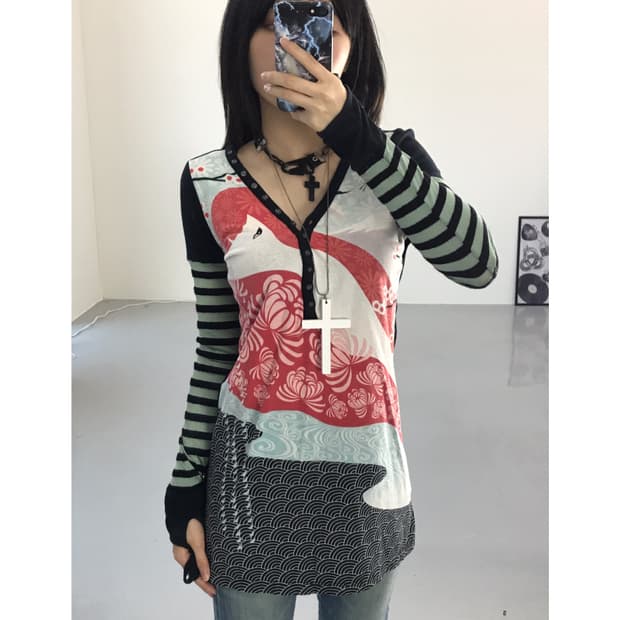 Custo Barcelona oriental knit top