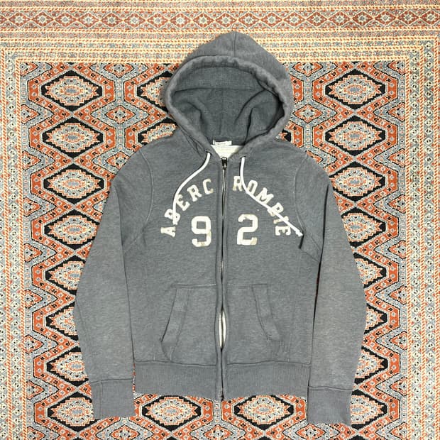 아베크롬비 스펠로고 그레이 기모 후드집업 남성S