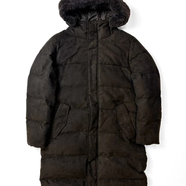 맨온더분 구스다운 양털 후드 롱 패딩 PN5435