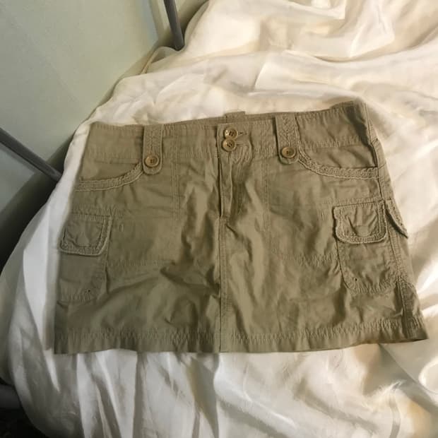 Vintage 빈티지 러힙 베이지 카고 미니스커트