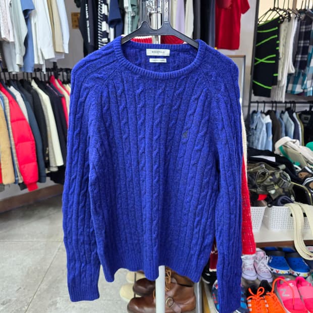 빈폴 꽈배기 니트 블루 (1290)