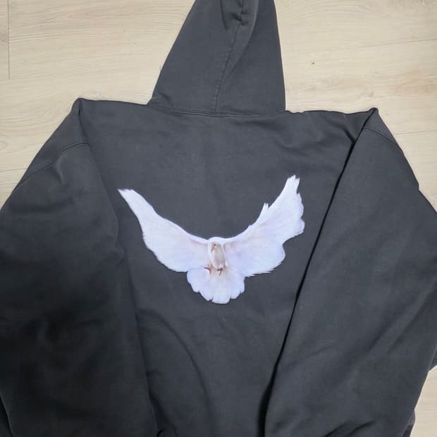 이지갭 발렌시아가 도브 후드 블랙 L 베트남산 yeezy gap