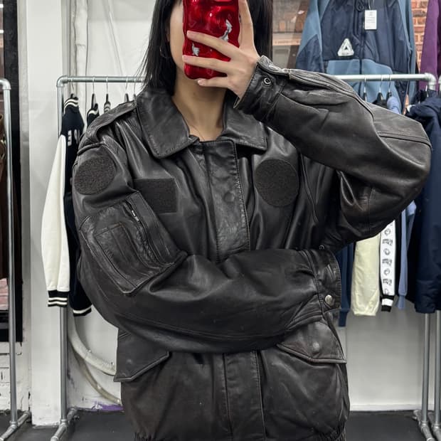 VTG 레더 봄버 자켓