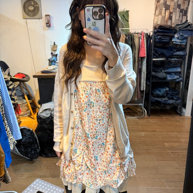 꽃무늬 셔링 핀턱 나시 원피스🌸💐
