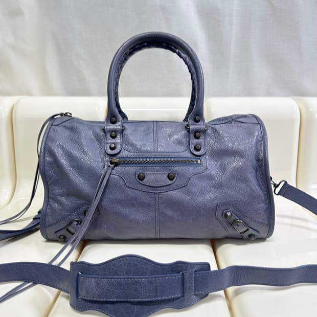 [A 정품] 발렌시아가 시티 모터백 트위기 블루