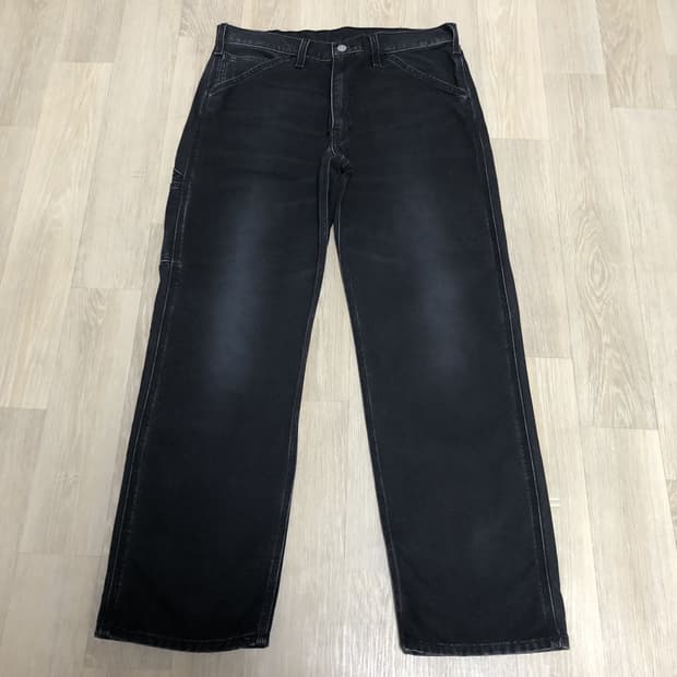 (34) 리바이스 555 릴렉스 스트레이트 캔버스 카펜터 팬츠 블랙