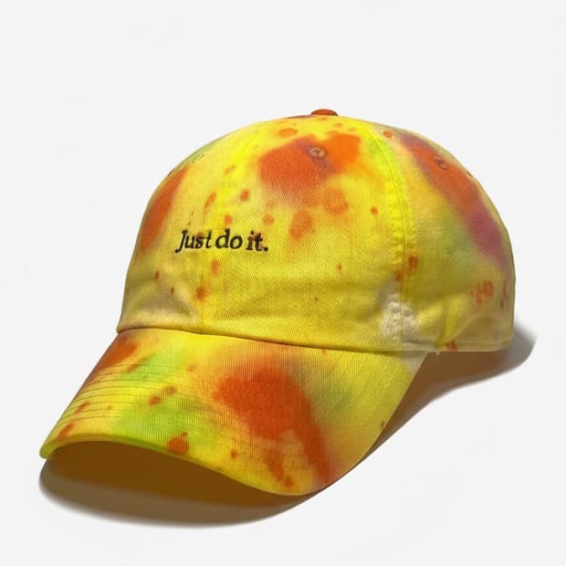 NIKE 나이키 초레어 빈티지 커스텀 타이다이 레몬/오렌지 볼캡 모자