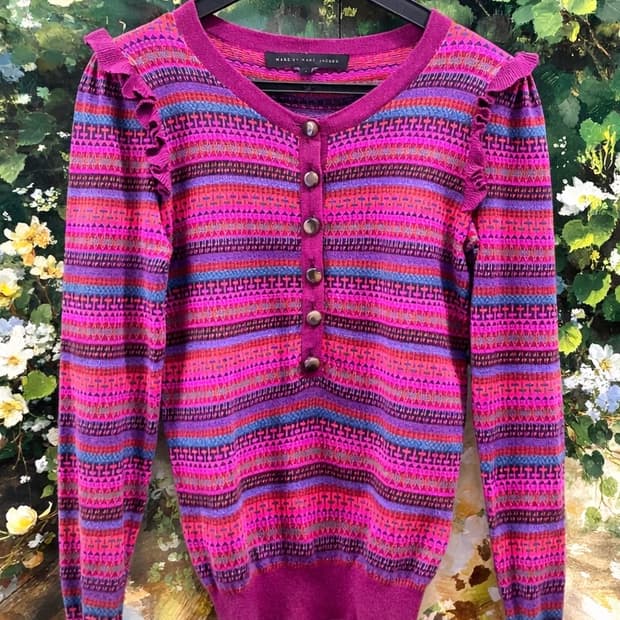 마크바이마크제이콥스 멀티 스트라이프 니트 가디건