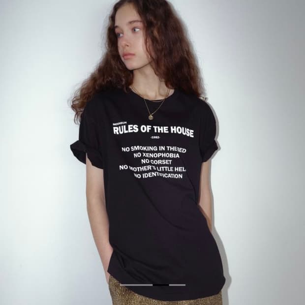 문선 UNISEX, House Rules T-Shirt / Black