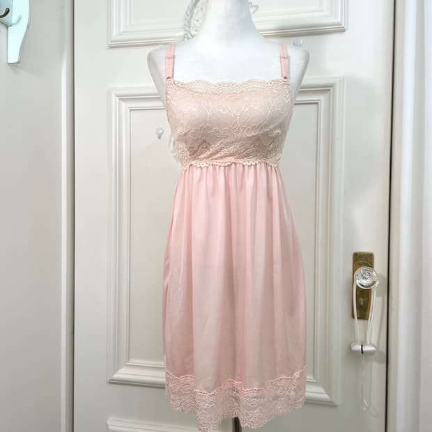 coralpink lace satin slip opc 