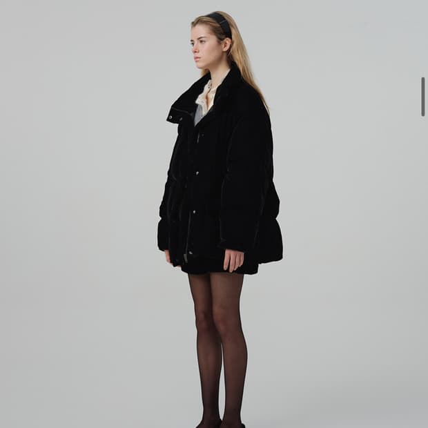 더바넷 구스다운 벨벳 패딩