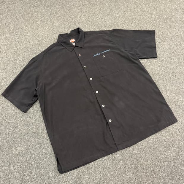 2XL) 할리데이비슨 빈티지 네바다 자수 반팔 셔츠