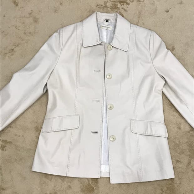 빈티지 베이지 레더자켓 