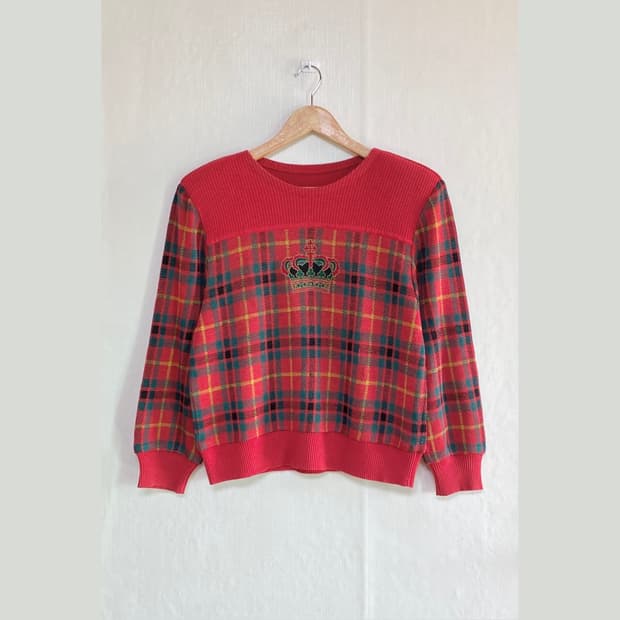 Christmas Red Puppy Wool-Blend Knit Top