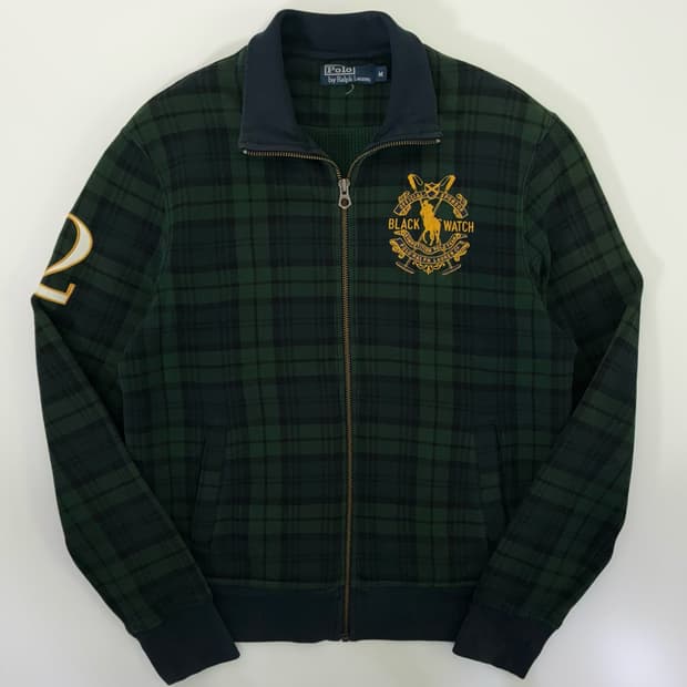  Polo  폴로 랄프로렌 그린 블랙워치 자수 타탄체크 자켓