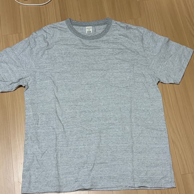 카키스 KHAKIS 스트라이프 반팔 티셔츠 그레이 3사이즈 L 100쯤