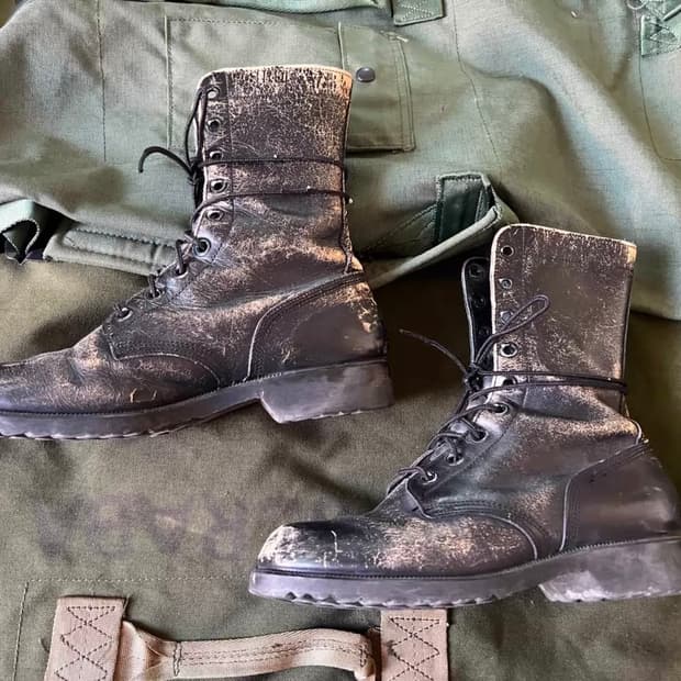 빈티지 1960s Usarmy Leather Boots