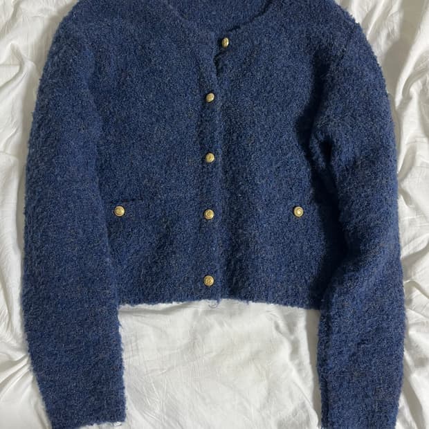 미쏘 블루 니트 트위드