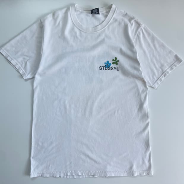 Stussy 스투시 시티 플라워 화이트 반팔티
