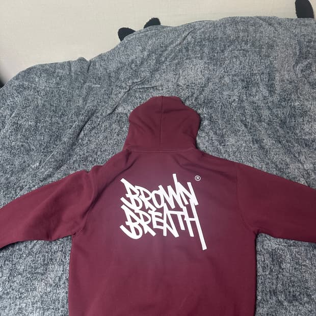 브라운브레스 버건디 후드티 L