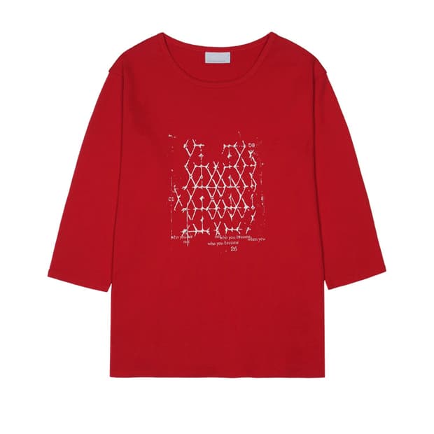 산산기어 LATTICE T-SHIRT [RED] 1 size