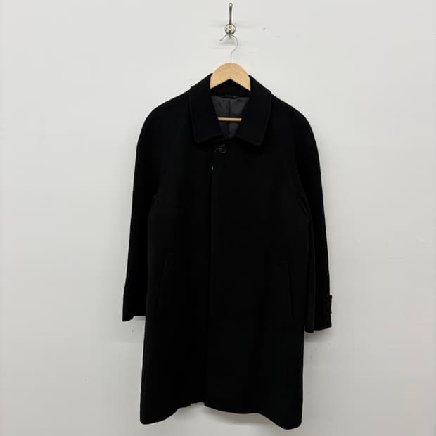 블랙 남성 캐시미어 100% 코트 남M