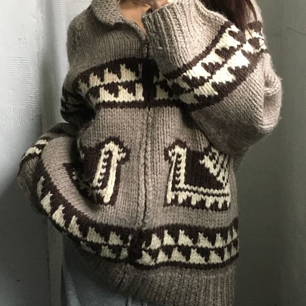 Polo 폴로 진스 헤비 울 코위찬 니트 집업 