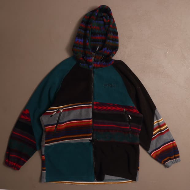 90's 아디다스 어드벤쳐 자카드 플리스 후드집업 A1534